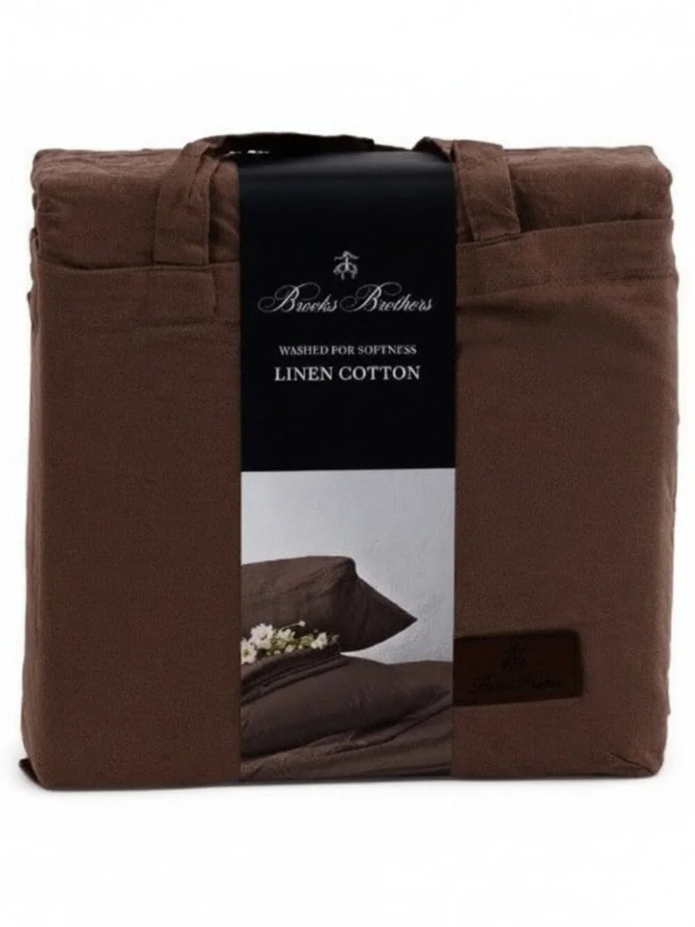 BROOKS BROTHERS Linen And Cotton Blend Sheet Set